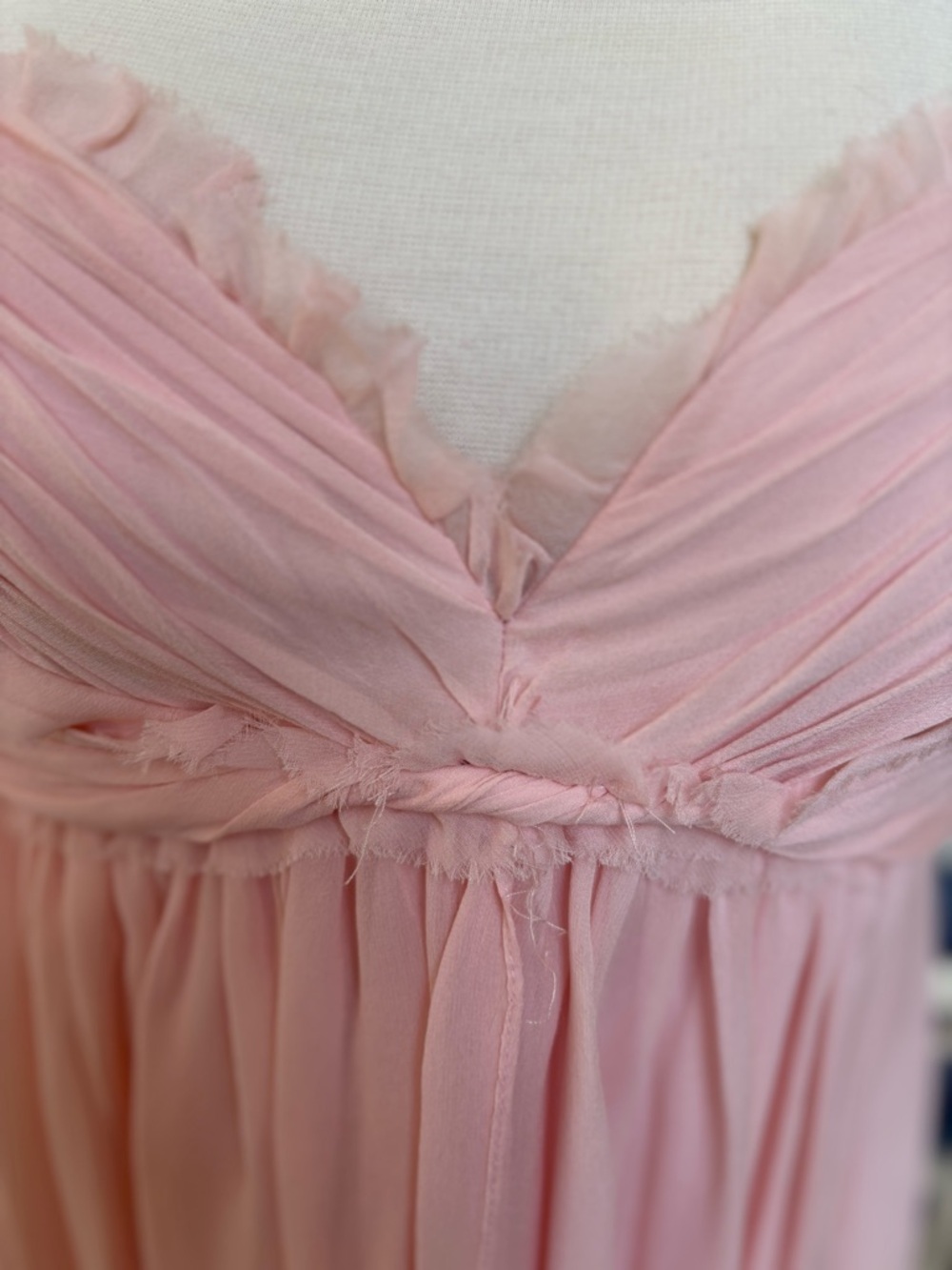 Marc Bouwer Pale Pink Silk Slip Dress with Ruffle Trim - Picture 2 of 5